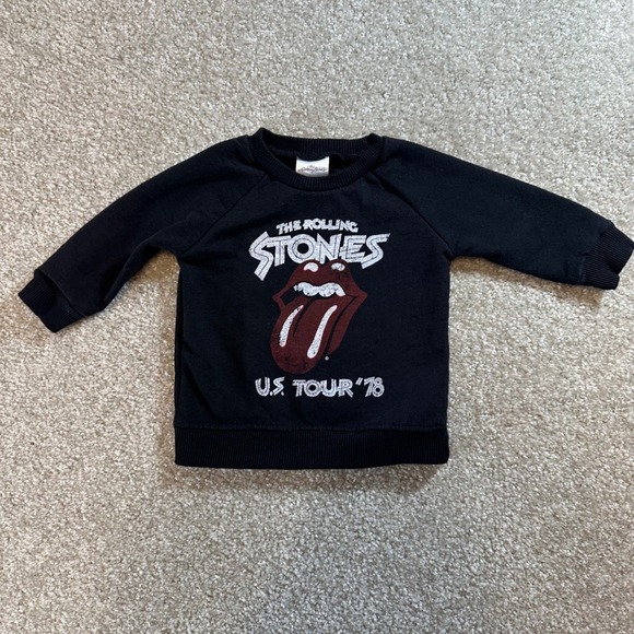The Rolling Stones US Tour '78 Black Pullover Sweatshirt Toddler 0-3 Months - Picture 1 of 4